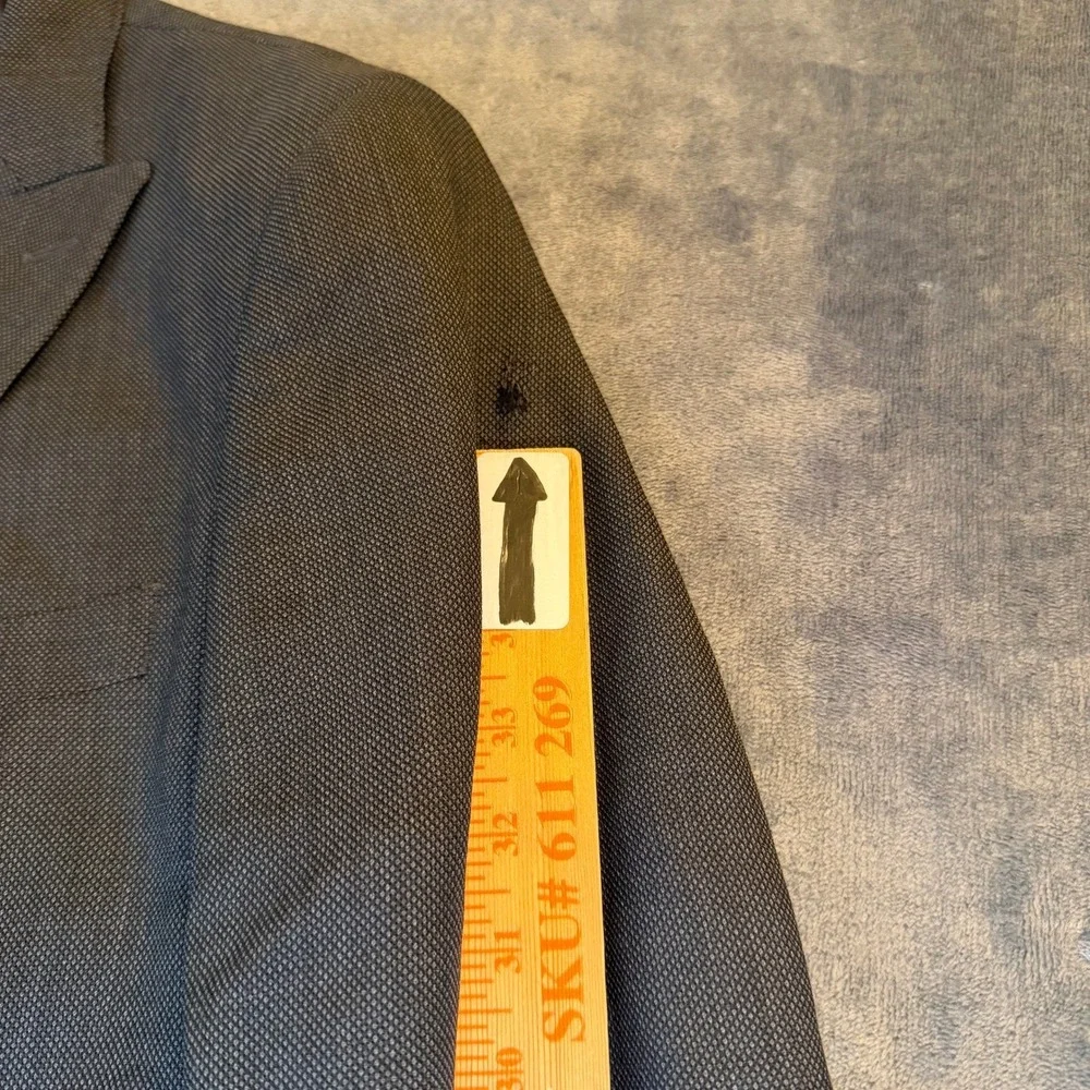 Banana Republic Tailored Fit Blazer Mens 40 Regular Gray Super 120s Wool